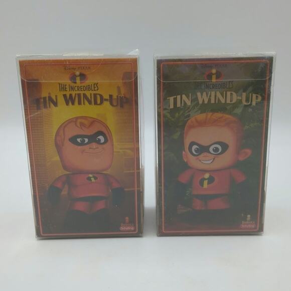 Disney Pixar The Incredibles Tin Wind-Ups Toys Mr. Incredible & Dash Bundle Lot - Picture 3 of 5